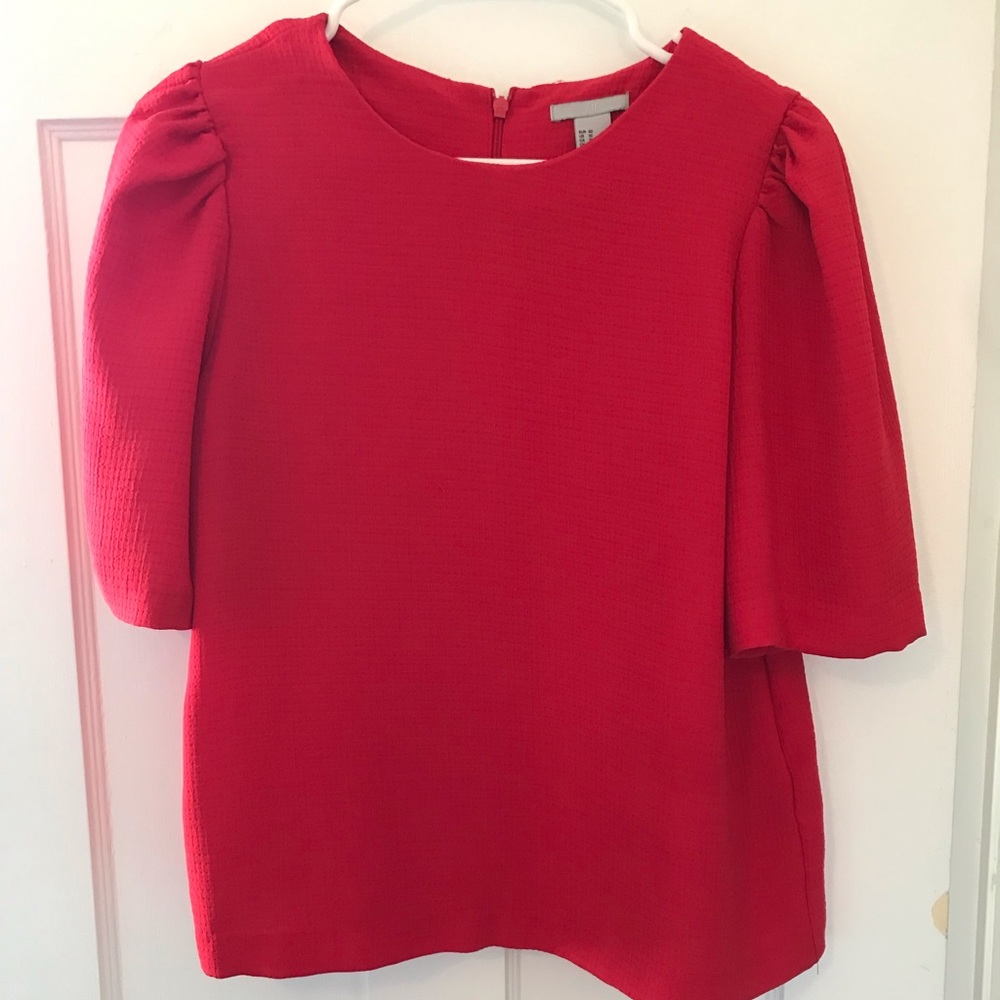 H&M Red Puffy Sleeved Blouse